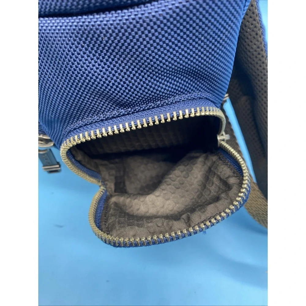 Tumi Alpha Bravo Knox Backpack Deluxe Navy Blue Ballistic Nylon & Brn Leather